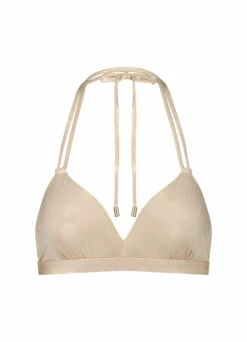 BEACHLIFE Gold Champagne Halter Bikinitop -Beachlife Verkoopwinkel 106 174 front