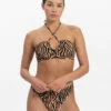 BEACHLIFE Soft Zebra Plunge Bikinitop