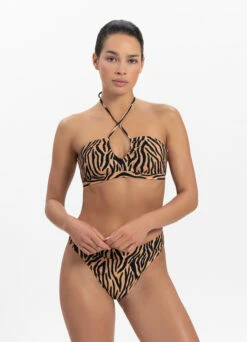 BEACHLIFE Soft Zebra Plunge Bikinitop