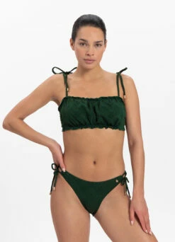 BEACHLIFE Green Embroidery Puffy Bikinitop
