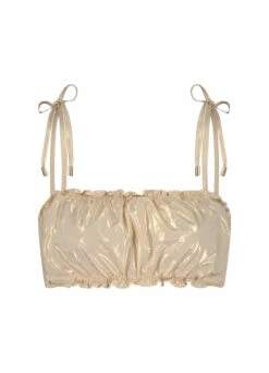 BEACHLIFE Gold Champagne Puffy Bikinitop -Beachlife Verkoopwinkel 114 174 front