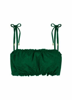 BEACHLIFE Green Embroidery Puffy Bikinitop -Beachlife Verkoopwinkel 114 717 front
