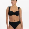 BEACHLIFE Black Swirl Bandeau Bikinitop