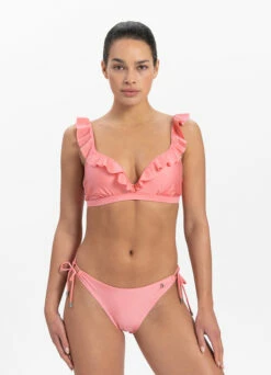 BEACHLIFE Pink Shine Ruffle Bikinitop