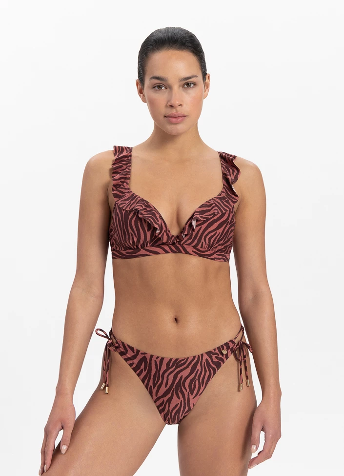 BEACHLIFE Zebra Ruffle Bikinitop 1 BEACHLIFE Zebra Ruffle Bikinitop