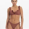 BEACHLIFE Rouge Shimmer Ruffle Bikinitop