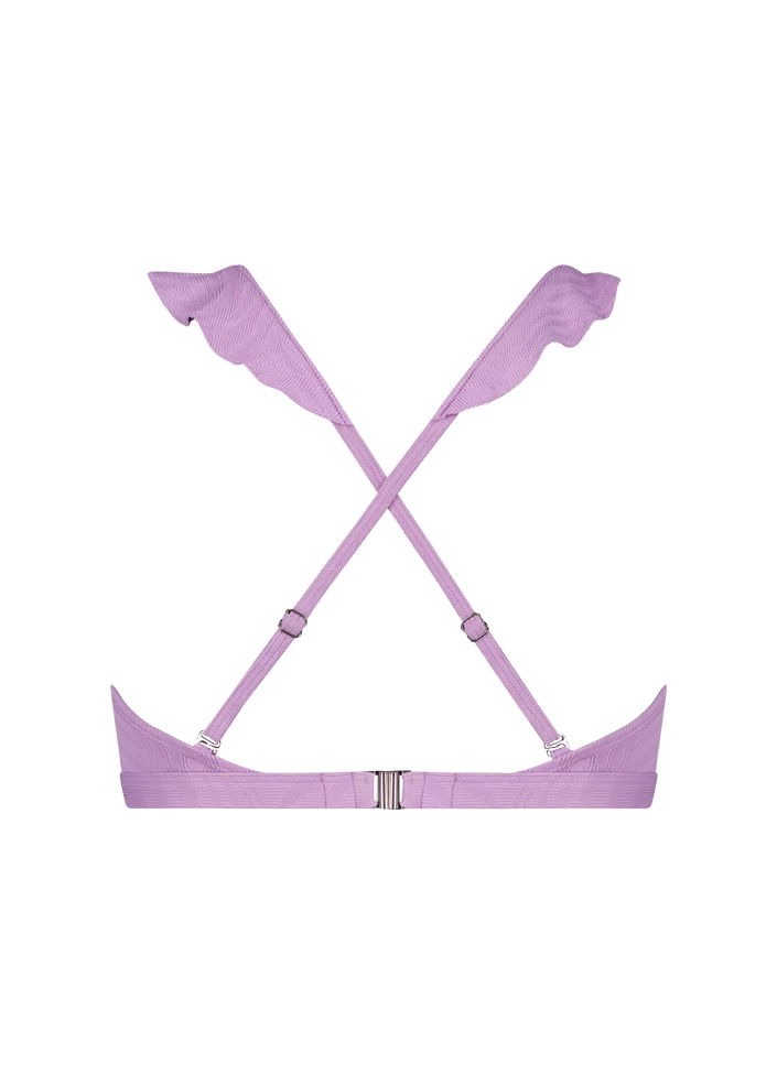 BEACHLIFE Purple Swirl Ruffle Bikinitop 6 BEACHLIFE Purple Swirl Ruffle Bikinitop - Afbeelding 6