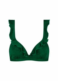 BEACHLIFE Green Embroidery Ruffle Bikinitop -Beachlife Verkoopwinkel 125 717 front
