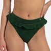BEACHLIFE Green Embroidery High-waist Bikinibroekje
