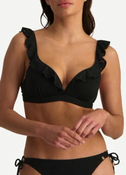 BEACHLIFE Black Embroidery Ruffle Bikinitop -Beachlife Verkoopwinkel 265125 966 zoom