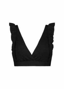 BEACHLIFE Black Embroidery Ruches Bikinitop -Beachlife Verkoopwinkel 270127 966 front 1
