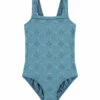 BEACHLIFE Blue Embroidery Meisjes Square Badpak
