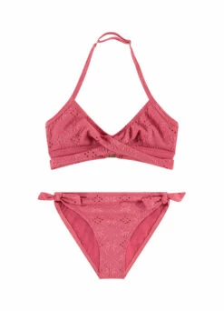 BEACHLIFE Pink Embroidery Meisjes Twist Bikiniset