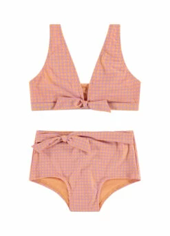 BEACHLIFE Pied De Poule Mini Meisjes Strik Bikiniset