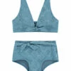 BEACHLIFE Blue Embroidery Meisjes Strik Bikiniset