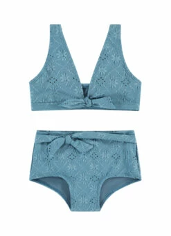 BEACHLIFE Blue Embroidery Meisjes Strik Bikiniset