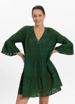 BEACHLIFE Green Embroidery Tuniek