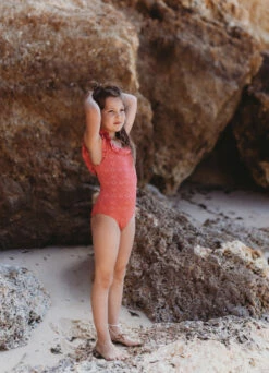 BEACHLIFE Pink Embroidery Meisjes Ruffle Badpak -Beachlife Verkoopwinkel beachlife mini ss23 42