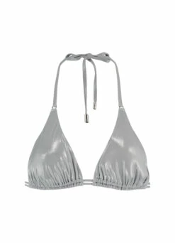 BEACHLIFE Metallic Silver Triangel Bikinitop