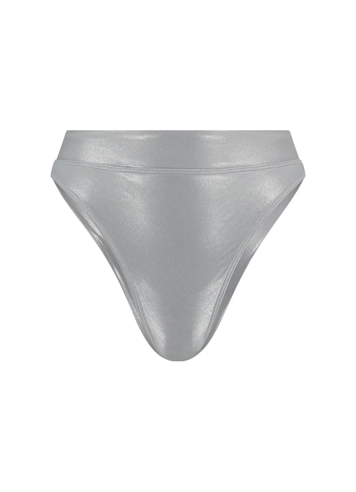 BEACHLIFE Metallic Silver Brazilian Bikinibroekje 1 BEACHLIFE Metallic Silver Brazilian Bikinibroekje